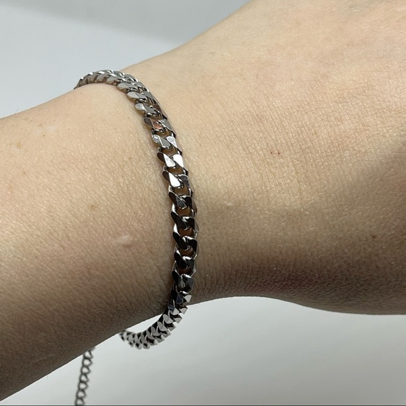 Stainless Steel Flat Curb Adjustable Chain Bracelets - High Quality - Picture 9 of 10